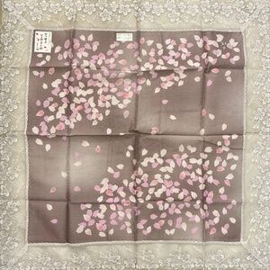 Scarf 36"x 36" Fine Embroidered Lace Rayon Cherry Blossom Japan